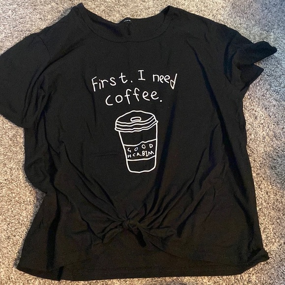 SHEIN Tops - Shein Black Coffee Tee XL